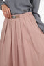 Brunello Cucinelli Pink Cotton Pleated Belted Midi Skirt Size 4