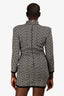 Balmain White/Black All-Over Logo Print Bodycon Dress Size 42