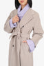MaxMara Grey Cashmere Belted Coat Estimated Size S