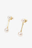 Mikimoto 14K Yellow Gold Pearl Dangle Earrings