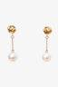 Mikimoto 14K Yellow Gold Pearl Dangle Earrings