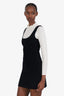 Sandro Black/White Long Sleeve Mock Neck Dress Size 34