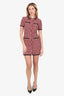 Maje Red/Black Tweed Short Sleeve Dress Size 34