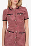 Maje Red/Black Tweed Short Sleeve Dress Size 34