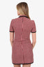 Maje Red/Black Tweed Short Sleeve Dress Size 34