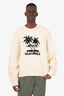 Palm Angels Cream/Black Palm Tree Sweater Size L Mens