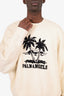 Palm Angels Cream/Black Palm Tree Sweater Size L Mens