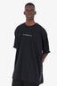 VETEMENTS Black Logo Taped Oversized T-Shirt Size L Mens