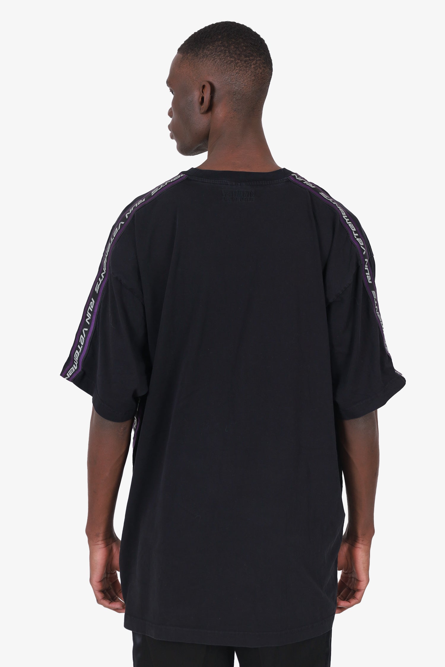 VETEMENTS Black Logo Taped Oversized T-Shirt Size L Mens – Mine