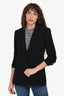Cinq a Sept Black Ruched Sleeve 'Khloe' Blazer Size 2