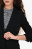 Cinq a Sept Black Ruched Sleeve 'Khloe' Blazer Size 2