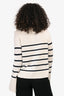 Jenni Kayne Cream/Black Striped Cashmere Polo Sweater Size S