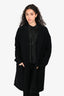 Jenni Kayne Black Wool Blend Open Sweater Coat Size S