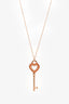 Tiffany & Co. 18K Rose Gold Diamond Heart Key Necklace