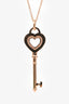 Tiffany & Co. 18K Rose Gold Diamond Heart Key Necklace
