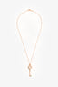 Tiffany & Co. 18K Rose Gold Diamond Heart Key Necklace