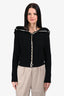 Y/Project Black/White Knit Gold Button Down Cardigan Size 34