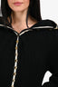 Y/Project Black/White Knit Gold Button Down Cardigan Size 34