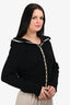 Y/Project Black/White Knit Gold Button Down Cardigan Size 34