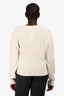 Brunello Cucinelli White Cashmere/Wool Sequin Embellished V Neck Sweater Size M