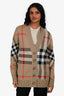 Burberry Beige Merino Wool Check Cardigan Size XS