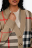 Burberry Beige Merino Wool Check Cardigan Size XS
