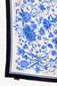 Gucci White/Blue Silk 'Flora Flat' Scarf 80