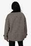 Gucci Grey/Brown Wool Boucle Herringbone 'Caban' Single Breasted Jacket Size 42