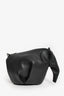 Loewe Black Leather Elephant Bag with Strap