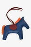 Hermès Blue/Orange Tricolour Milo Leather Rodeo GM Charm