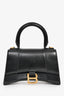 Balenciaga Black Leather Small Hourglass Bag with Strap