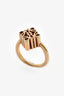 Loewe Gold Tone 'Anagram Cube' Ring Size 6