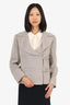 Giorgio Armani Beige Wool Buckle Detail Blazer Estimated Size M