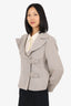 Giorgio Armani Beige Wool Buckle Detail Blazer Estimated Size M