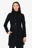 Burberry Black Wool Belted Trench Coat Size 2