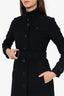 Burberry Black Wool Belted Trench Coat Size 2