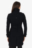 Burberry Black Wool Belted Trench Coat Size 2