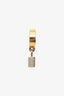 Louis Vuitton Gold Tone Crystal Embellished LV Padlock Ring Size M