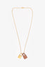 Hermès Gold Plated Gold Leather 'O'Kelly' Pendant Necklace