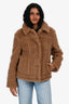 Max Mara Brown Camel Cropped Teddy Coat Size 2