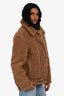 Max Mara Brown Camel Cropped Teddy Coat Size 2
