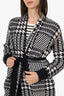 Max Mara Black/White Wool/Cashmere Houndstooth Cardigan Size XS