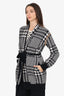 Max Mara Black/White Wool/Cashmere Houndstooth Cardigan Size XS