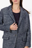 Isabel Marant Étoile Blue/White Wool Single Breasted Blazer Size 34