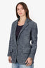 Isabel Marant Étoile Blue/White Wool Single Breasted Blazer Size 34