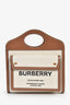 Burberry White Canvas/Brown Leather Mini Pocket Bag