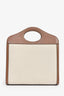 Burberry White Canvas/Brown Leather Mini Pocket Bag