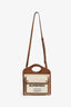Burberry White Canvas/Brown Leather Mini Pocket Bag