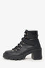 Moncler Black Leather Lace Up Carol Hiking Boots Size 38