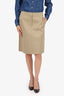 Theory Khaki Midi Skirt Size 2